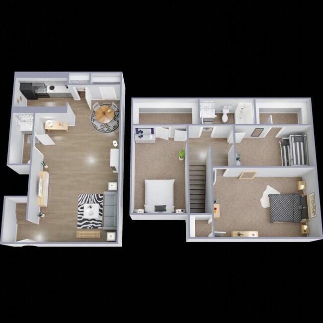 3 Beds • 1 Bath 4A floor plan